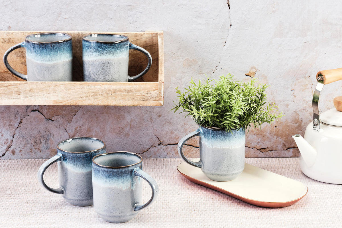 BECHER Genesis 400ml - 6er-Set - Meer - Blau, Keramik (0.4L) - Björn