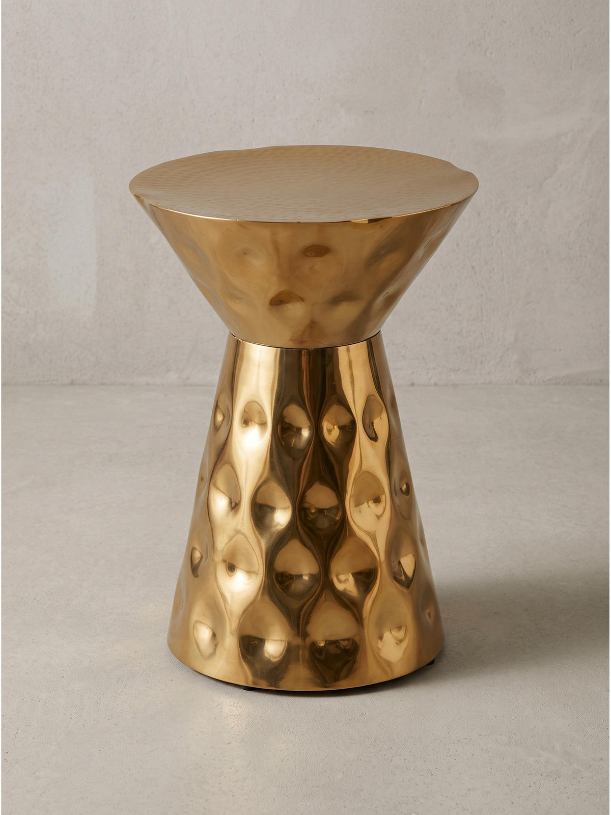 BEISTELLTISCH MAYENNE, Aluminium, handgefertigt, Gold, Ø 36 x 51 cm - Goldfarben, Metall (36/36/51cm) - KADIMA DESIGN