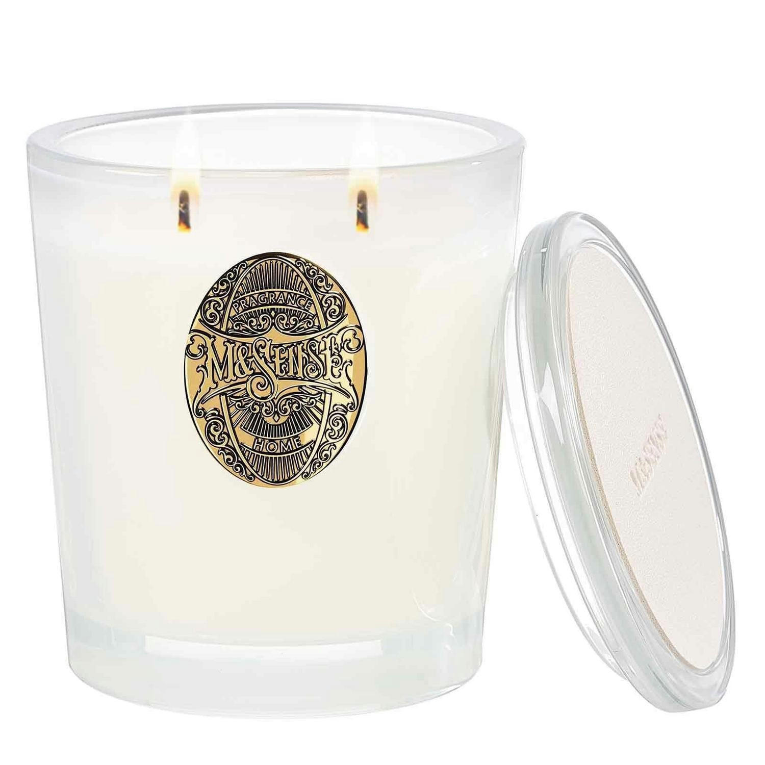 DUFTKERZE Vanille-Traum 560g 2-Docht 110 Stunden Brenndauer - Weiß, Paraffin (10cm)