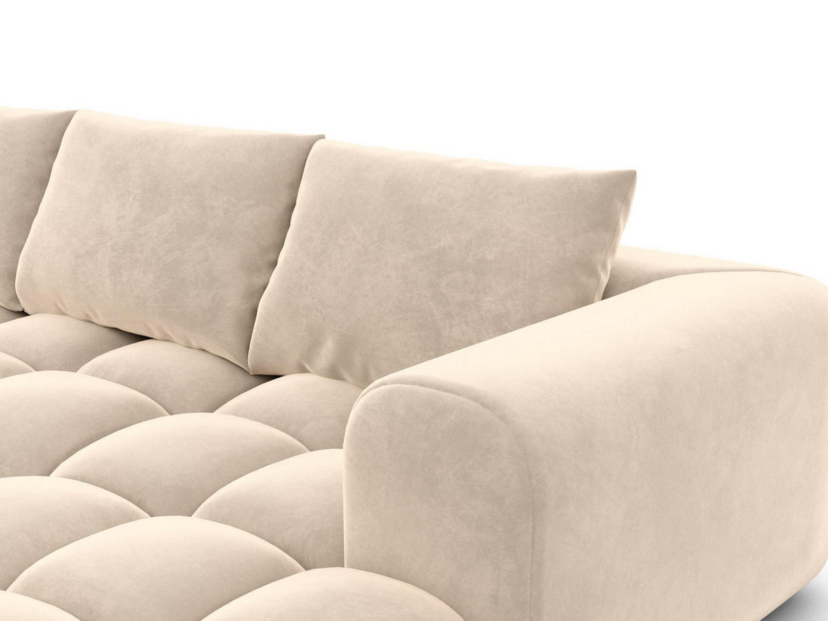 WOHNLANDSCHAFT Casaluna U-Form Creme Samtstoff - Creme, Kunststoff (338/88/267cm)
