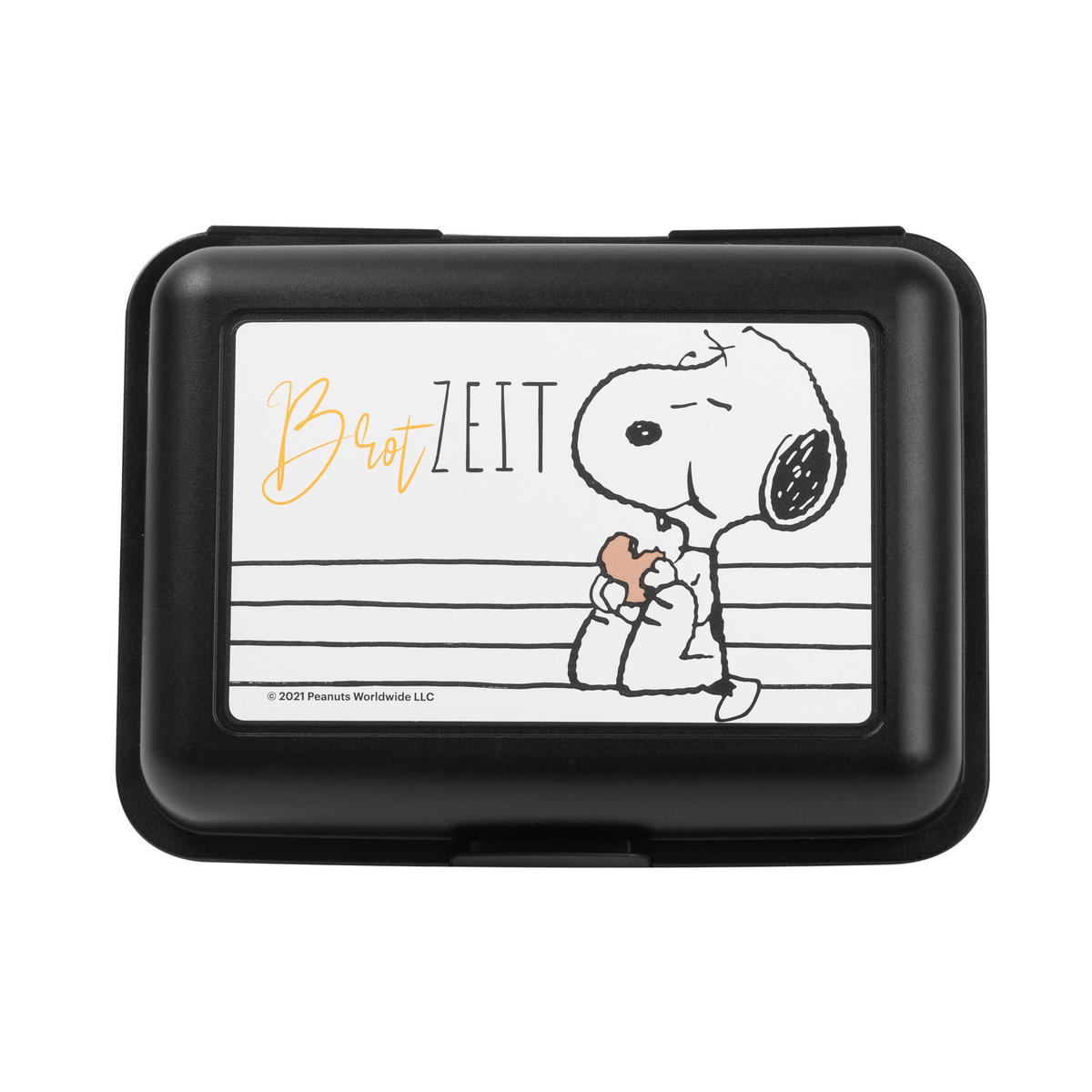 BROTDOSE The Peanuts Snoopy Brotzeit Schwarz 17,5 x 12,8 x 6,9 cm - Schwarz, Kunststoff (17.5/6.9/12.8cm) - United Labels