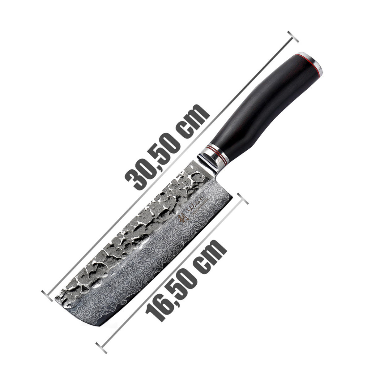 NAKIRIMESSER EBO Damast - Braun, Metall (30.5cm) - Wakoli