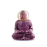 SCHNEEKUGEL Summerglobe The Buddha, Polyresin, Glas, Lila, 15 cm - Lila, Kunststoff (11.5/15/9cm) - Donkey Products