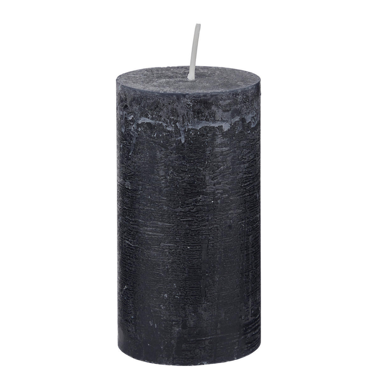 STUMPENKERZE (12er-Set) Rustic Ø6,8 x 13 cm - Schwarz, Paraffin (7/13/7cm) - BUTLERS