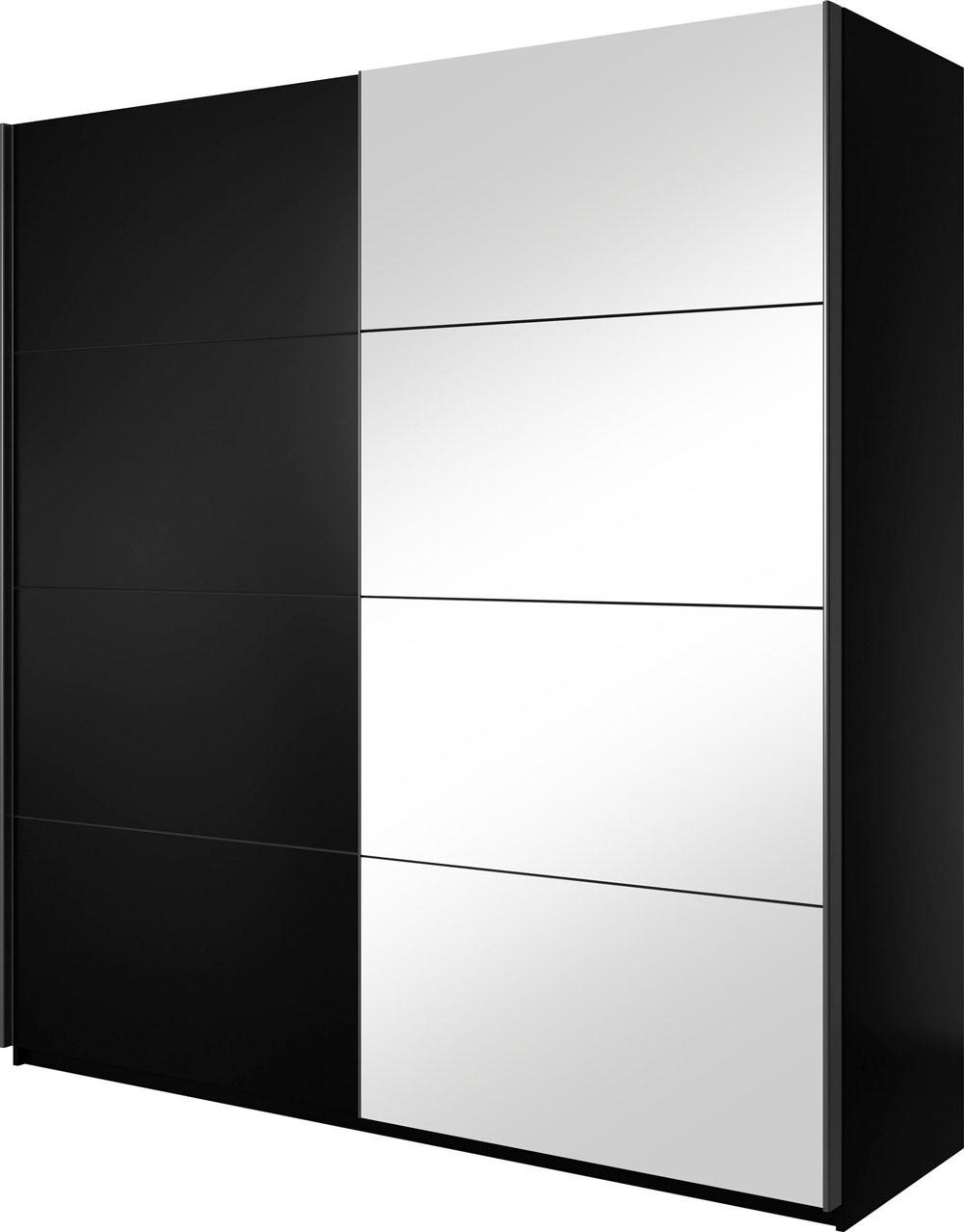 SCHWEBETÜRENSCHRANK Beta Schwarz 200 / 61 / 210cm - Schwarz, Holz/Holzwerkstoff (200/210/61cm) - Feldmann-Wohnen