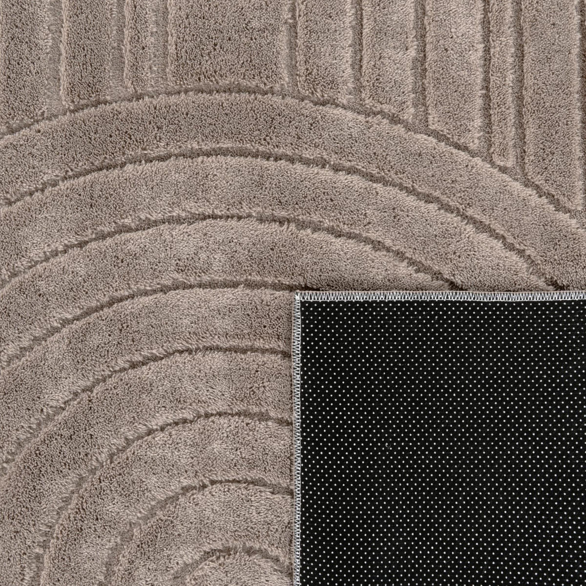HOCHFLORTEPPICH 160/160 cm Tokio 471 - Taupe, Kunststoff (160/160cm) - Paco Home