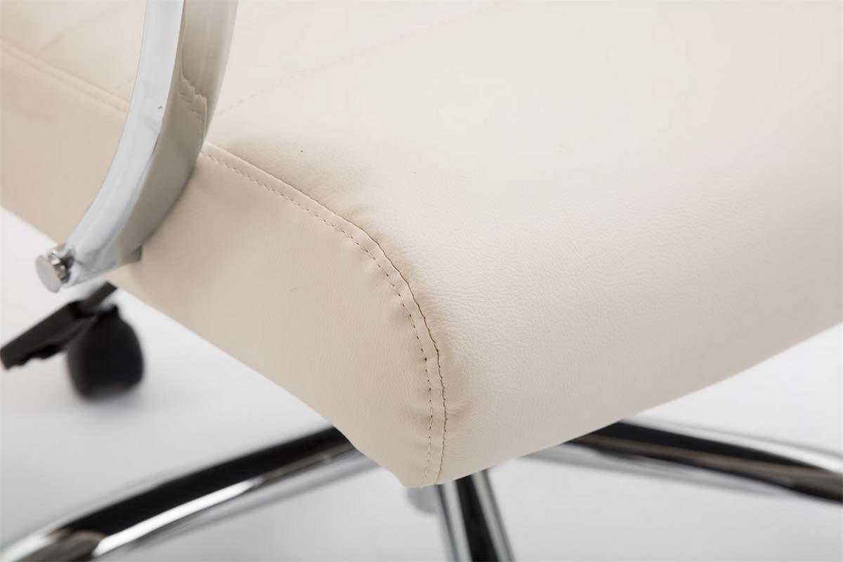 BÜROSTUHL Vallon, Kunstleder Creme - Creme, Textil/Metall (60/118/68cm) - TPFLiving