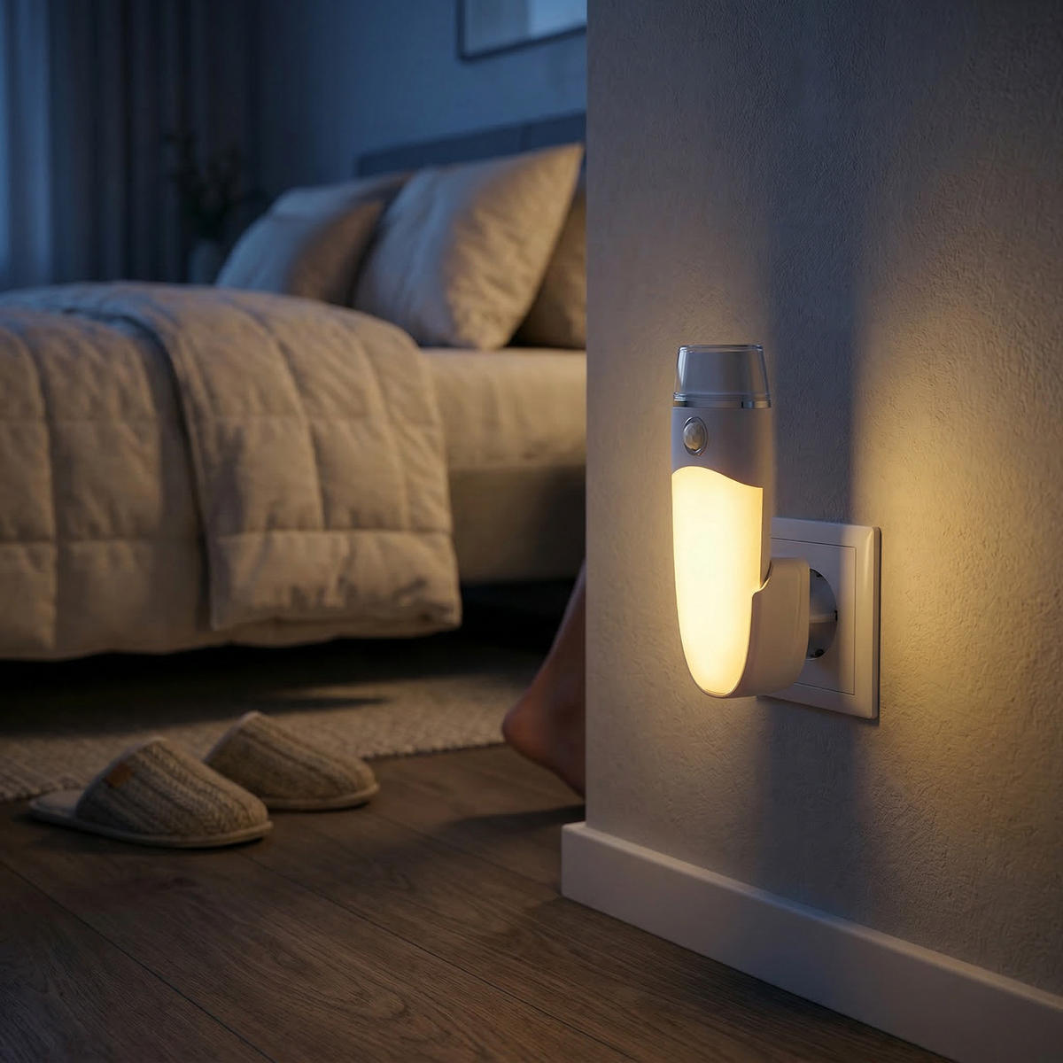 LED-ORIENTIERUNGSLEUCHTE Weiß Kunststoff 2er-Set - Weiß, Kunststoff (3.8/5.5/14cm) - Northpoint