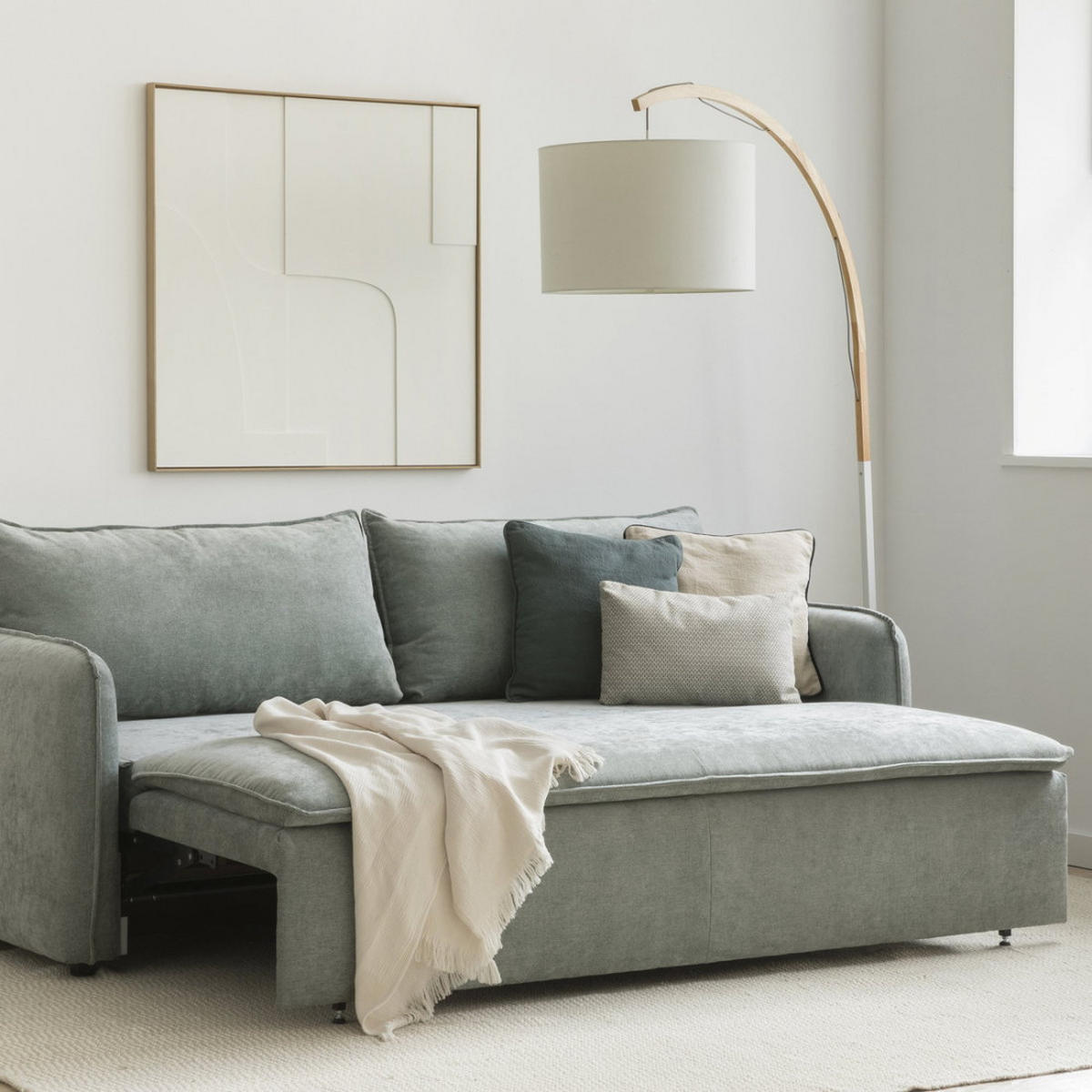 SCHLAFSOFA Ander Grün 224 cm x 89 cm - Grün, Textil (224/89/92cm) - Kenay Home