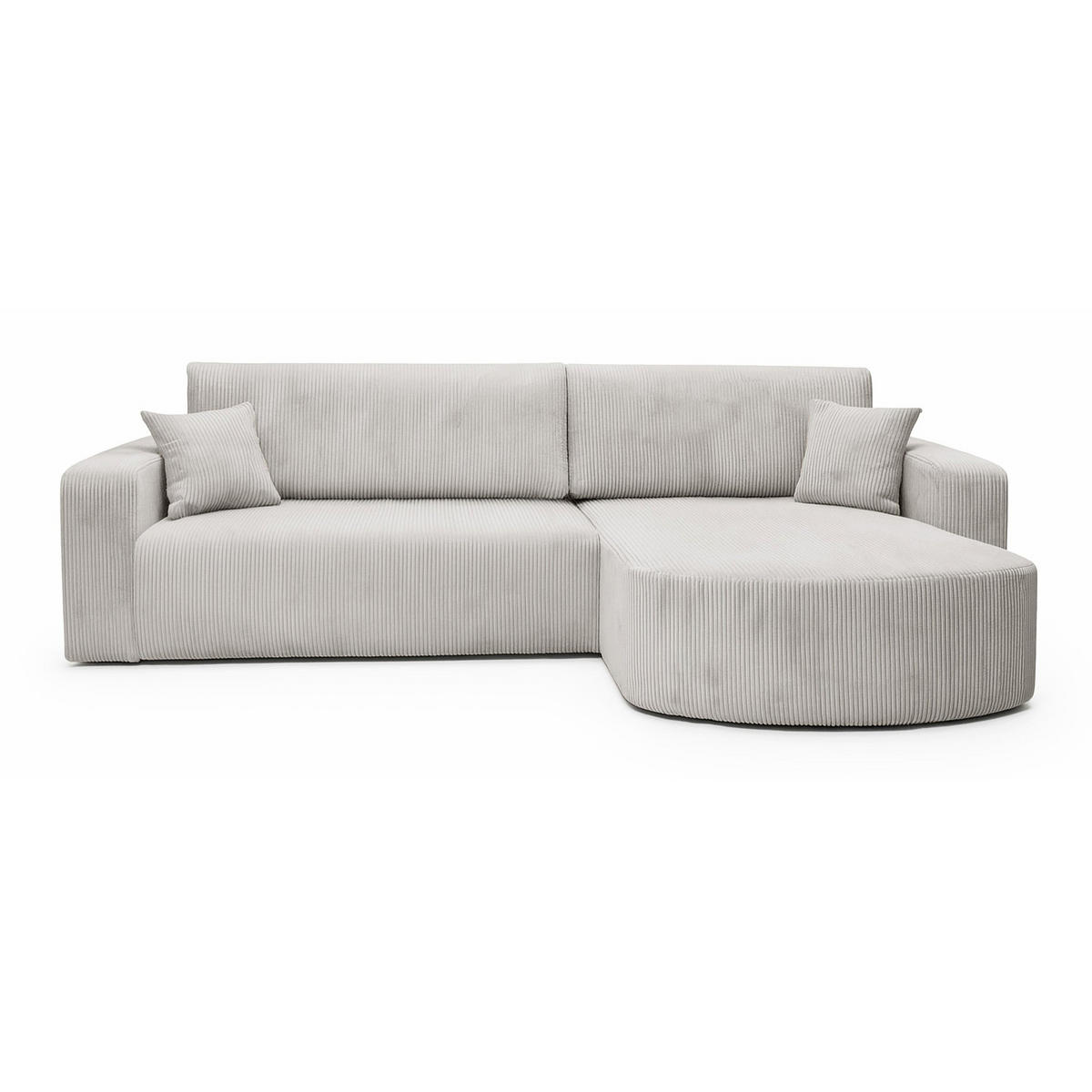 ECKSOFA mit Schlaffunktion Teeo L-Form universal mit Bettkasten Hellbeige Cord - Sandfarben/Schwarz, Kunststoff/Textil (275/170cm) - Homebook