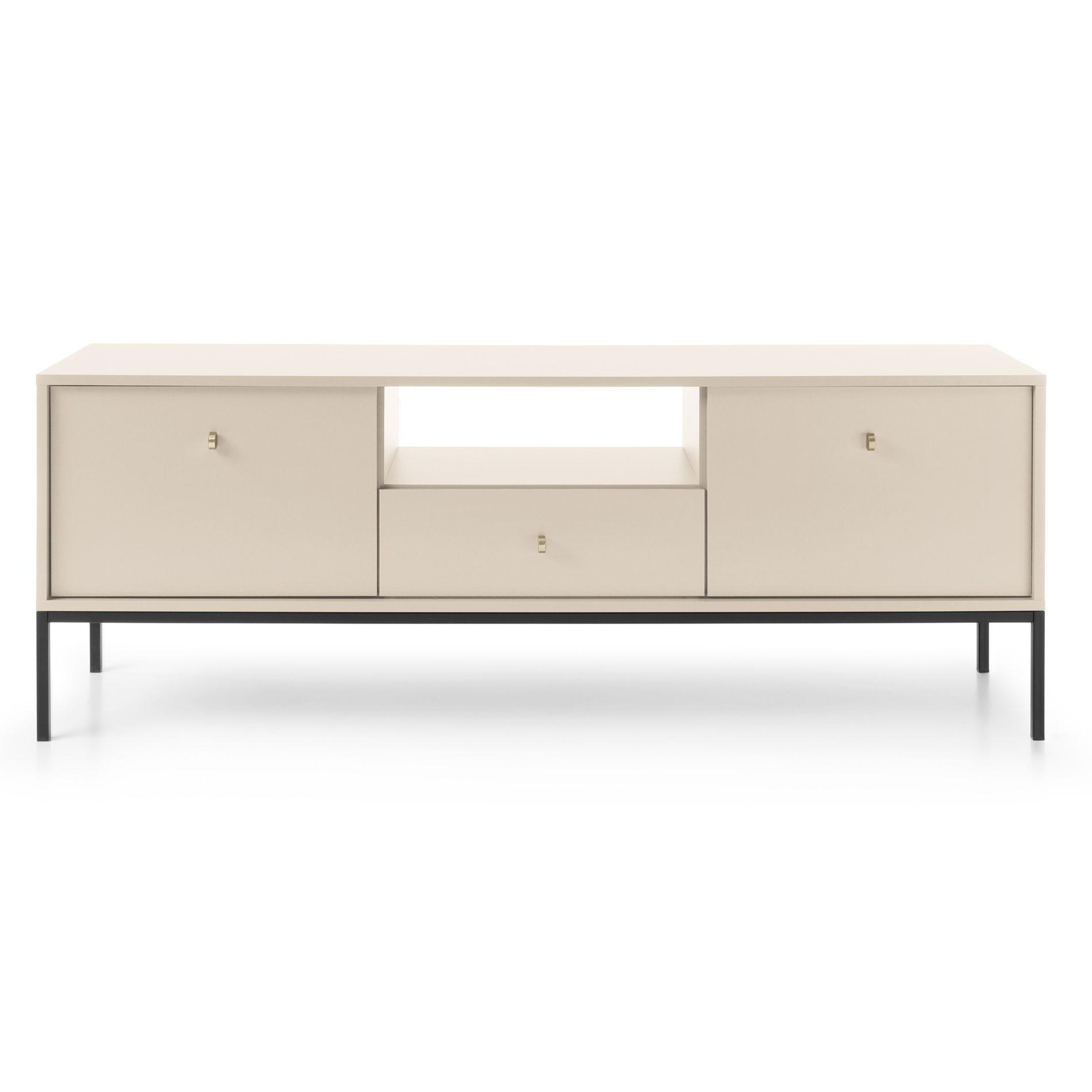 TV-LOWBOARD Monne Beige 153 cm - Beige/Goldfarben, Holzwerkstoff/Metall (153.4/56.2/39cm) - Selsey