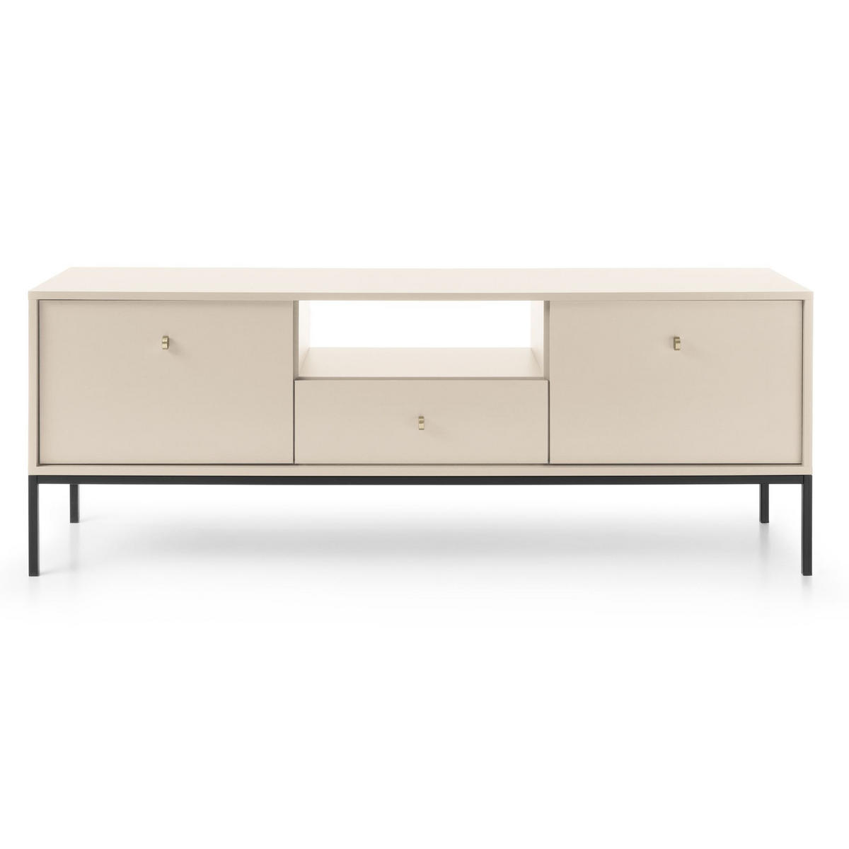 TV-LOWBOARD Monne Beige 153 cm - Beige/Goldfarben, Holzwerkstoff/Metall (153.4/56.2/39cm) - Selsey