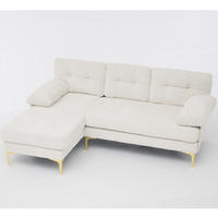 ECKSOFA 187,5/130/79 cm beige aus Holz mit wechselbarer Liegeseite - Beige, Holz (130/187.5cm) - OKWISH