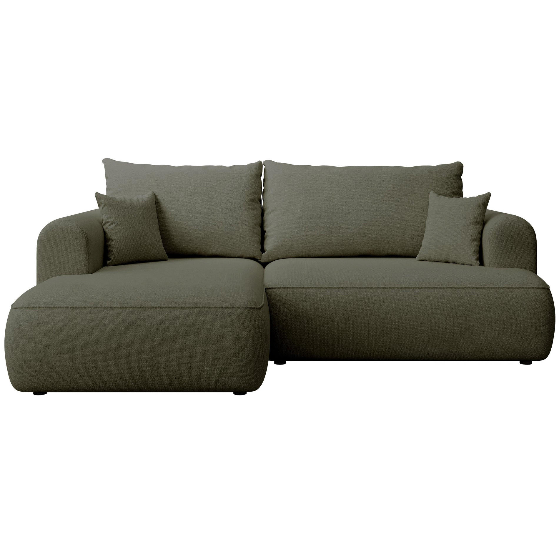 ECKSOFA Ovo Mini Olivgrün links - Schwarz/Olivgrün, Kunststoff/Textil (238/156cm) - Selsey