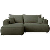 ECKSOFA Ovo Mini Olivgrün links - Schwarz/Olivgrün, Kunststoff/Textil (238/156cm) - Selsey