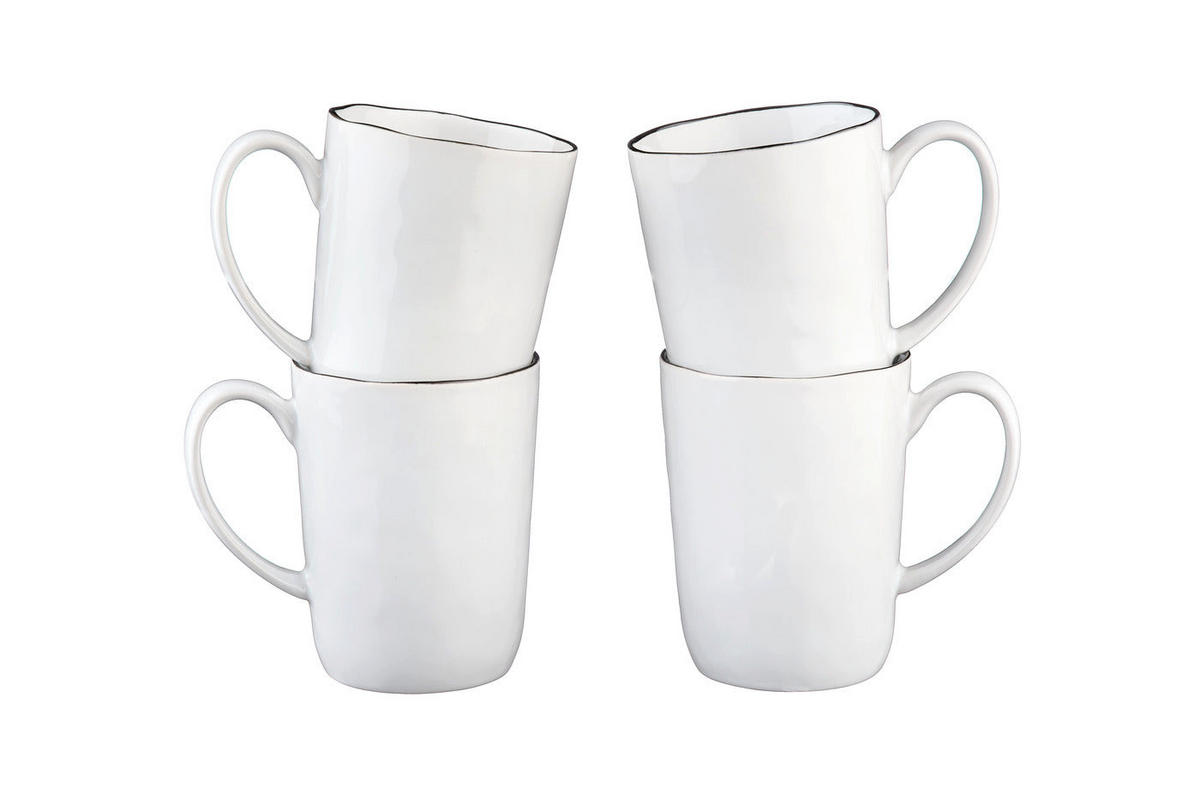 BECHER Pure 400ml - 4er-Set - Schneeweiß - Weiß, Keramik (0.4L) - Björn