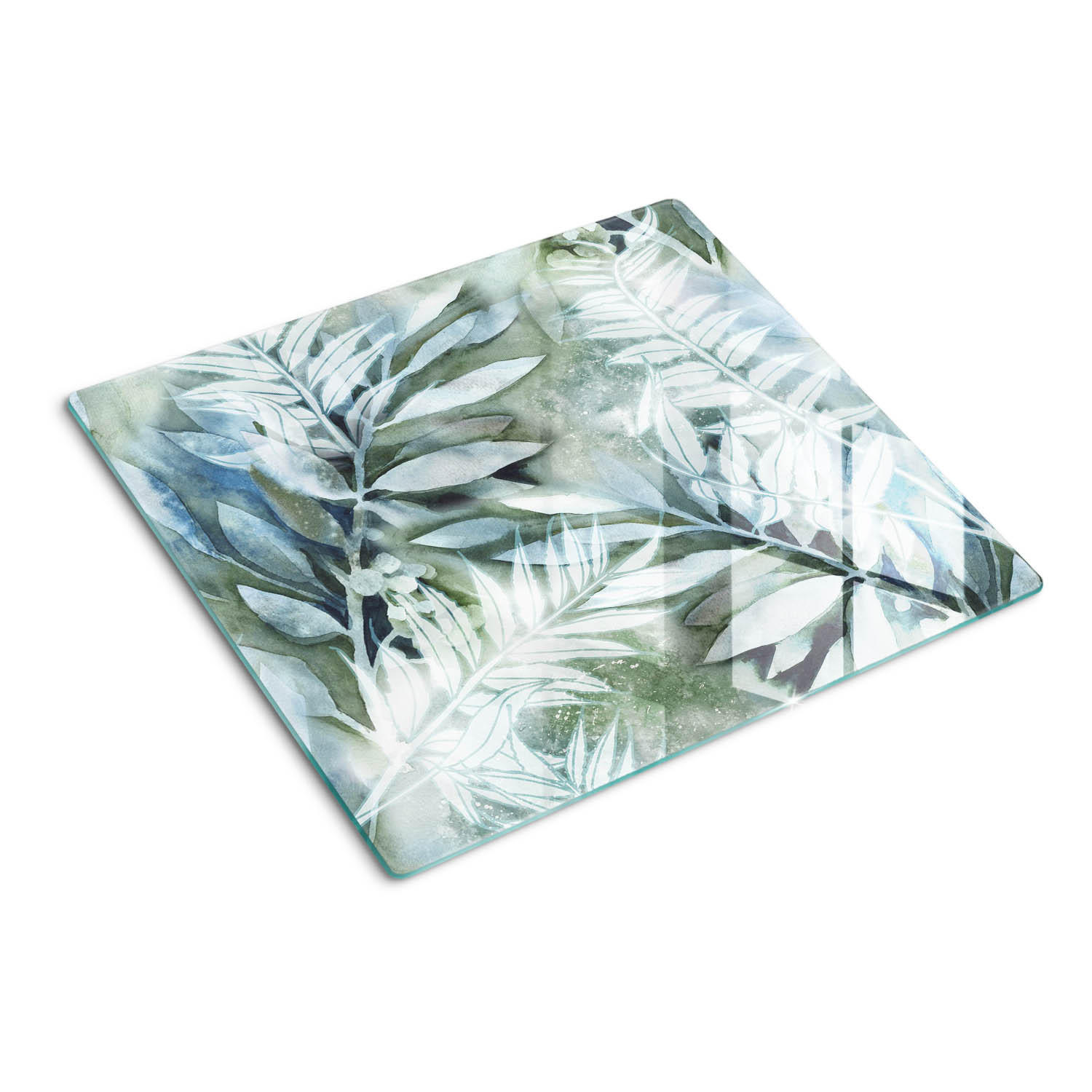 GLASPLATTE 60x52 cm Blätter - Grün, Glas (60/0.4/52cm) - TULUP