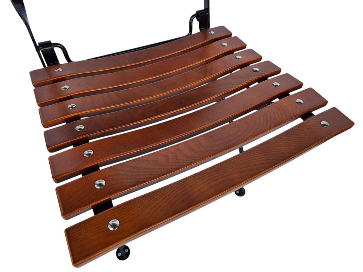BIERGARTENSTUHL BAVARIA 1 Sitzer 90x42x46cm Klappbar Eschenholz Schwarz/Braun - Braun, Holz (46/90/42cm) - CHEFGASTRO