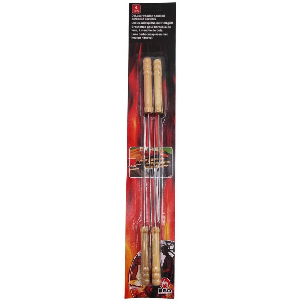 GRILLSPIESSE Edelstahl-Set 4-teilig Silberfarben - Silberfarben, Metall (38.5cm) - BBQ Collection