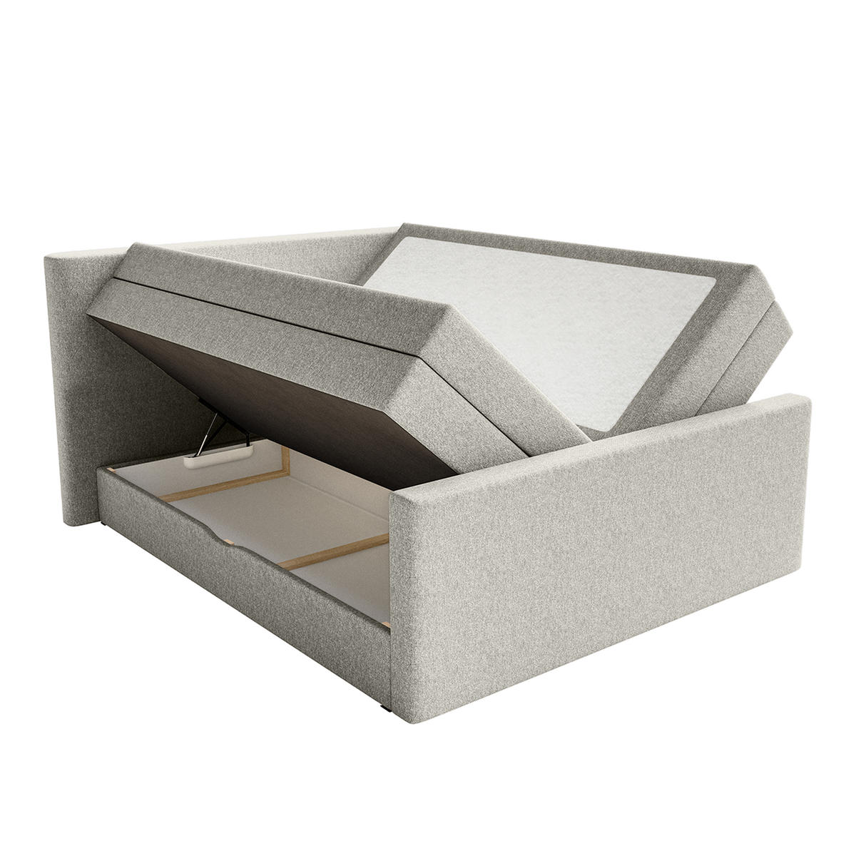 BOXSPRINGBETT VELIPOJA EASY CLEAN 140x200 cm, Hellgrau - Hellgrau, Textil (140/200cm) - Fedve