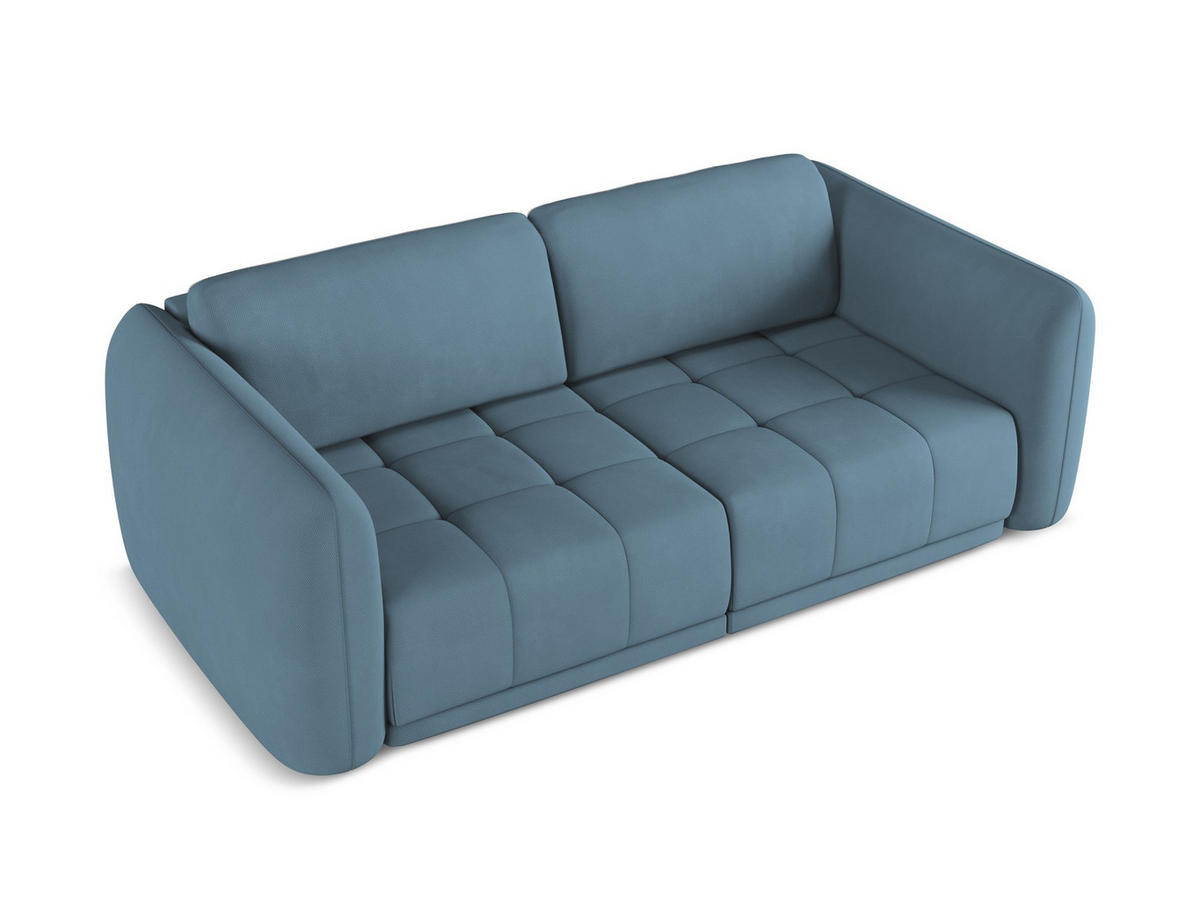 3-SITZER SOFA Chenille Stoff Blau - Blau/Blaugrau, Kunststoff/Textil (210/74/105cm) - Makamii