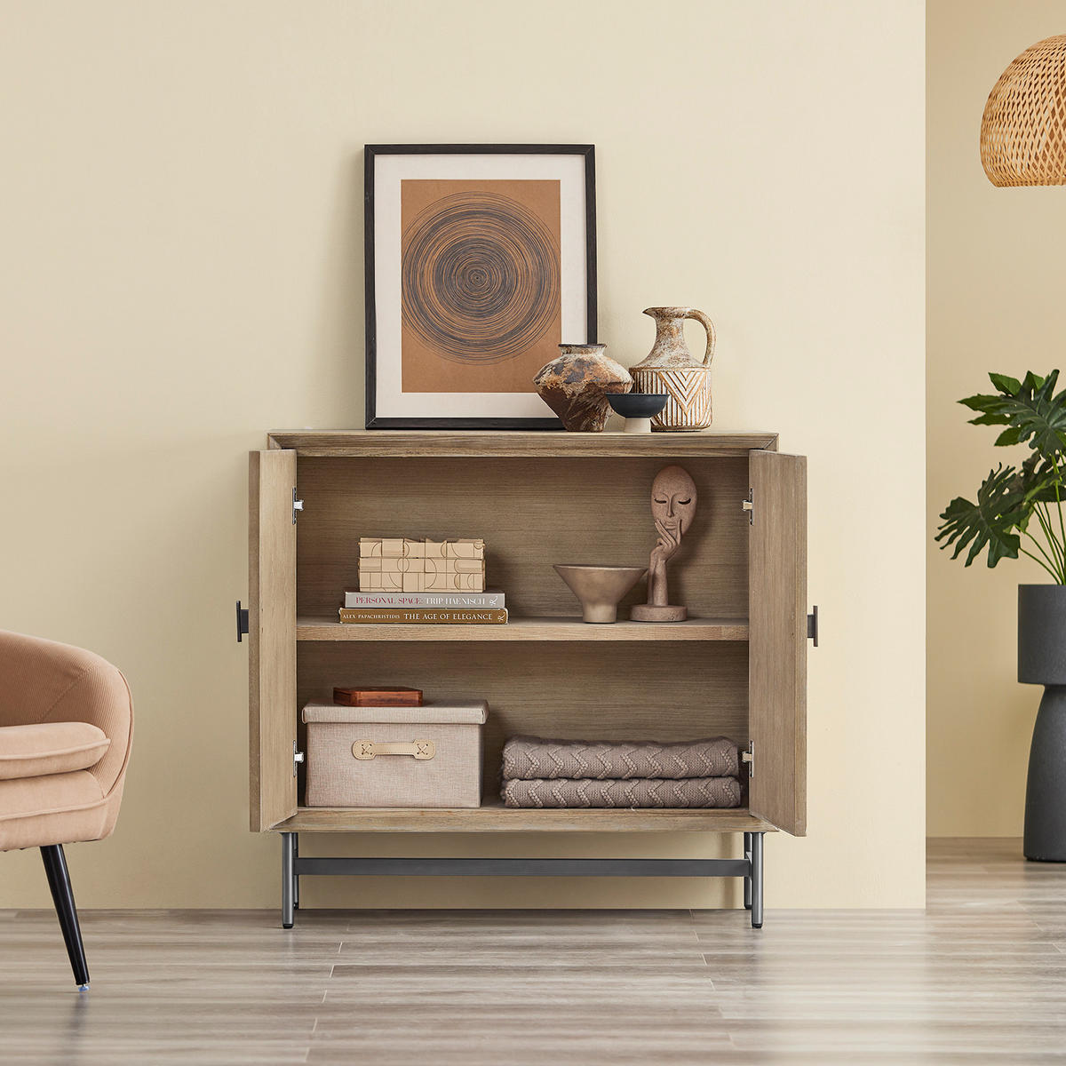 SIDEBOARD Natur - Naturfarben, Holzwerkstoff (90/86.7/40cm) - SoBuy