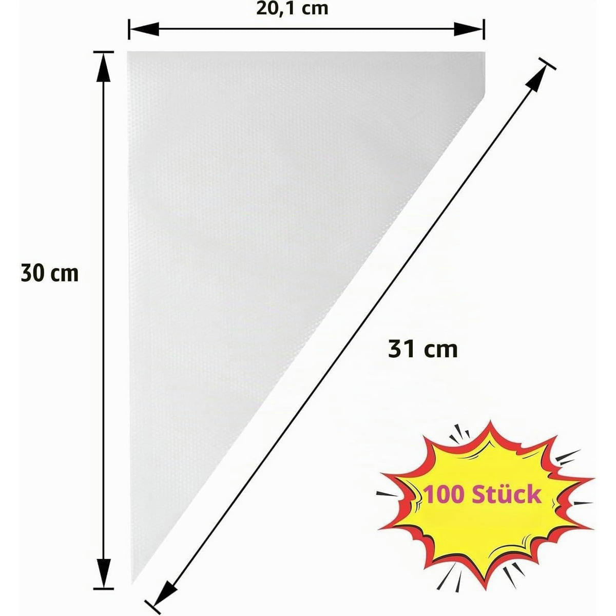 SPRITZBEUTEL Einweg 100 Stück 31 x 21 cm - Multicolor, Kunststoff (20.1/1/31cm)