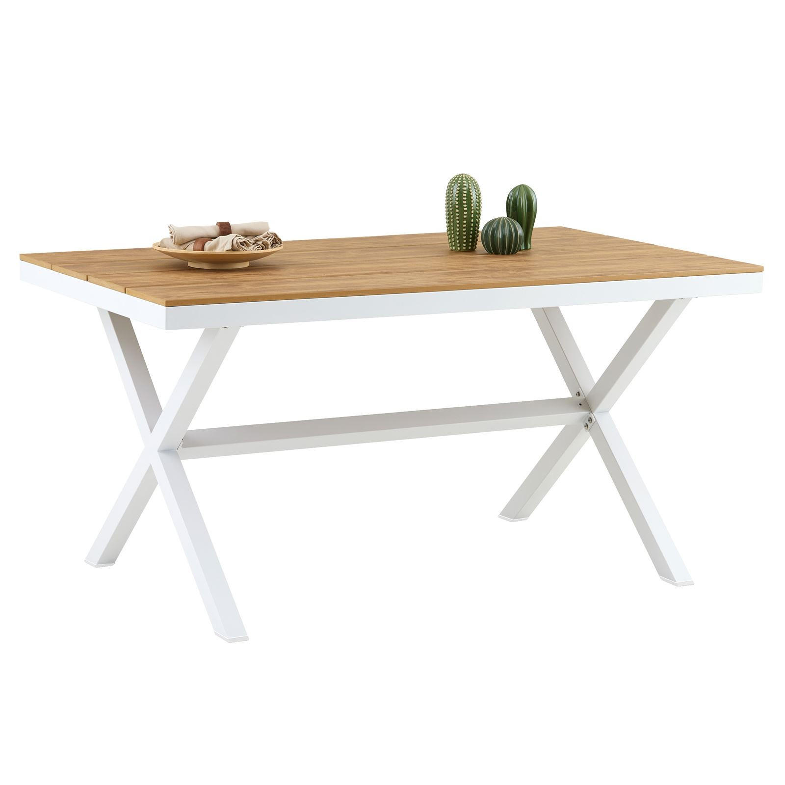 Idimex Gartentisch Weiß 150x76x90 cm