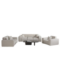 SOFASET Celes Premium 3-2-1 In Ascot - Beige, Holzwerkstoff/Textil (225/73/88cm) - Fun Möbel