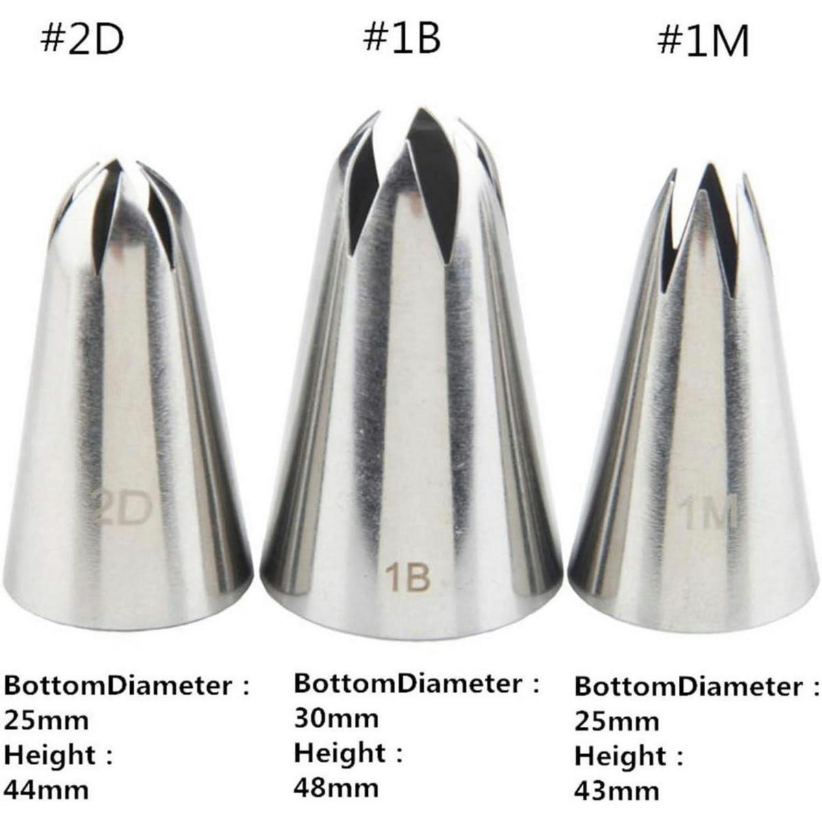 SPRITZTÜLLEN Set 4-teilig Edelstahl - Silberfarben, Metall (3/4.8/4.8cm)