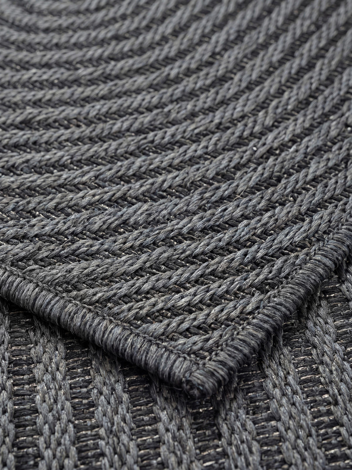 TEPPICHLÄUFER Geometrisch BORNO Polypropylen Anthrazit 80 x 150 cm - Anthrazit, Textil (80/150cm) - KADIMA DESIGN