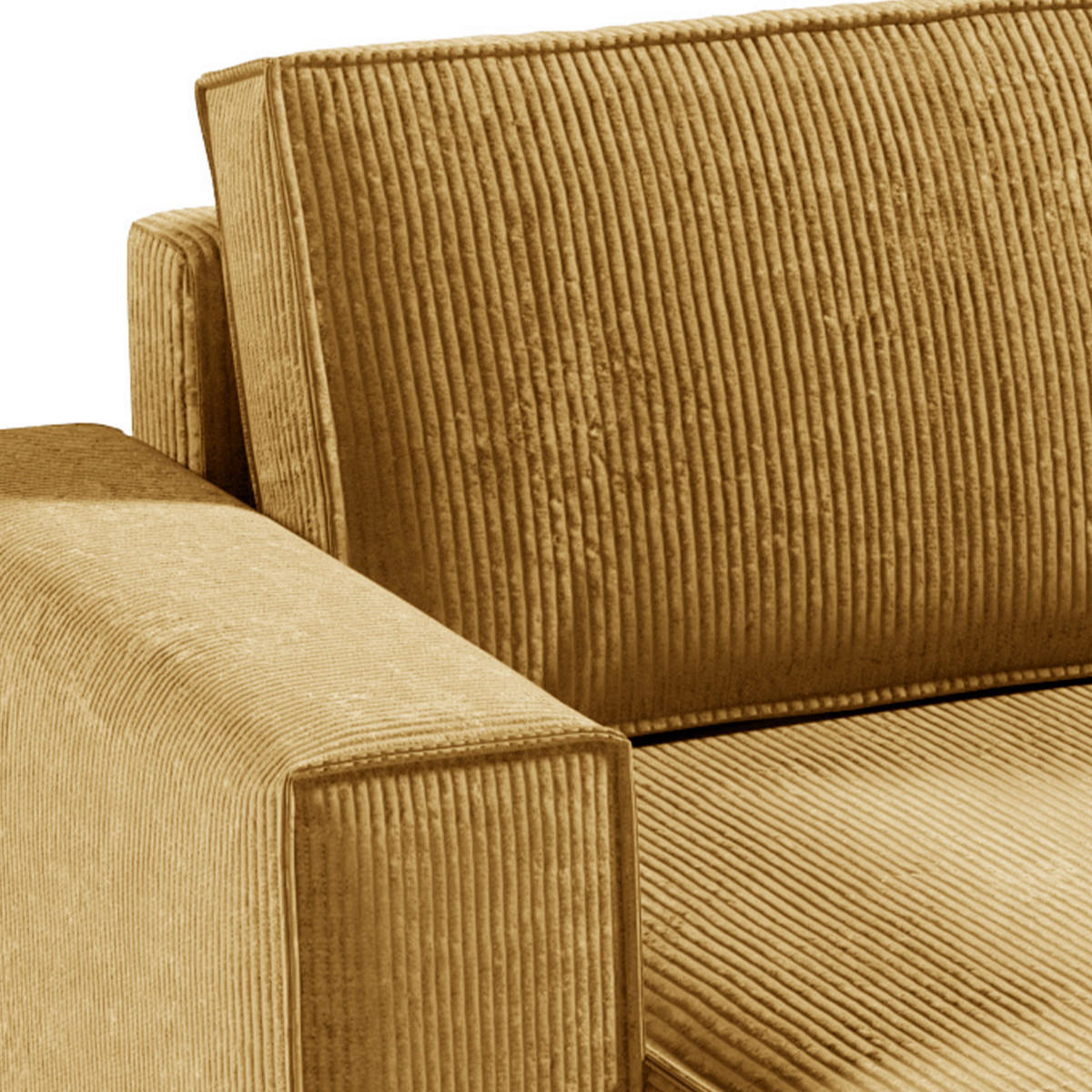 PANORAMASOFA Isaac 5 Sitzplätze Gelb - Gelb, Holzwerkstoff (398/85/185cm) - Petits-meubles