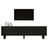 TV-SCHRANK Lowboard Schwarz 180cm 4 Türen Modern - Schwarz, Holzwerkstoff (180/55/40cm) - FLIEKS