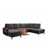 WOHNLANDSCHAFT mit Schlaffunktion und Bettkasten - Anthrazit/Schwarz, Textil/Metall (200/92/305cm) - myHomelando