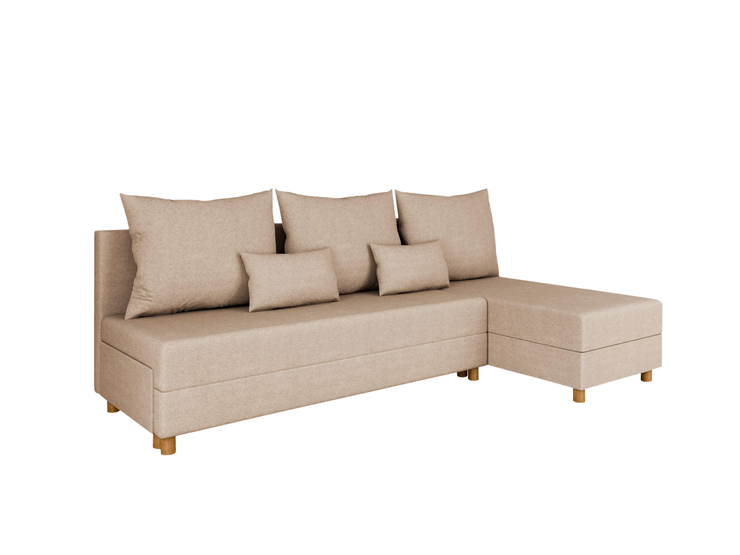 ECKSOFA Lellice L-Form- links oder rechts montierbar, beige - Beige, Holz (214/122cm) - Panda Möbel