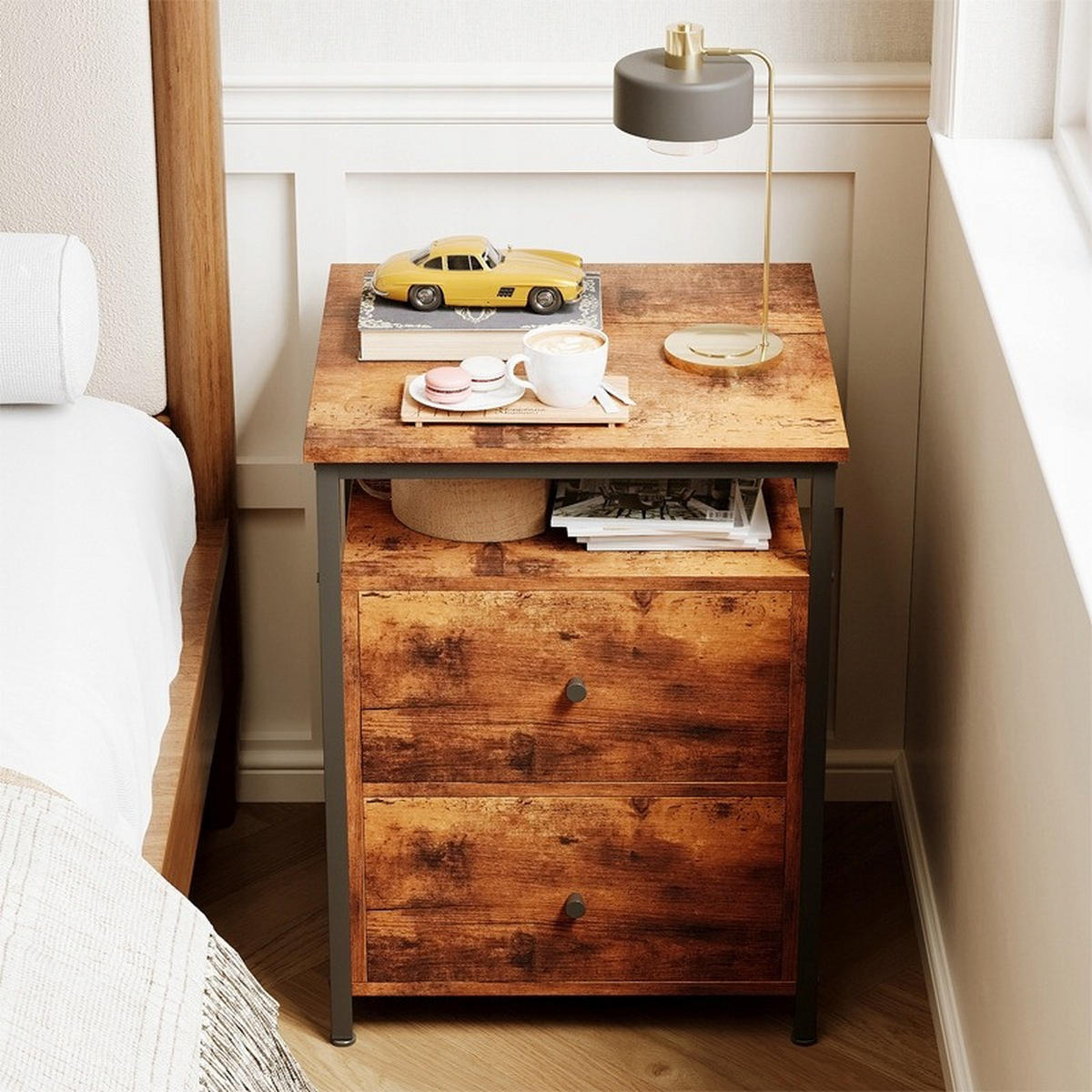 NACHTTISCH, braun, 45/45/58,6 cm - Braun, Holzwerkstoff (45/59/45cm)