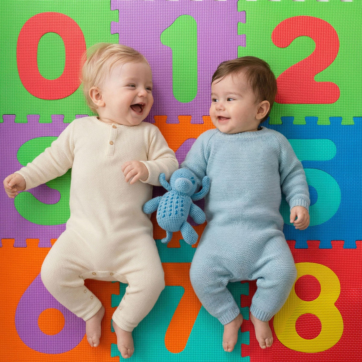 SPIELMATTE ab Null - 90 cm Baby Puzzlematte Zahlen - Multicolor, Kunststoff (30/30cm) - Littletom