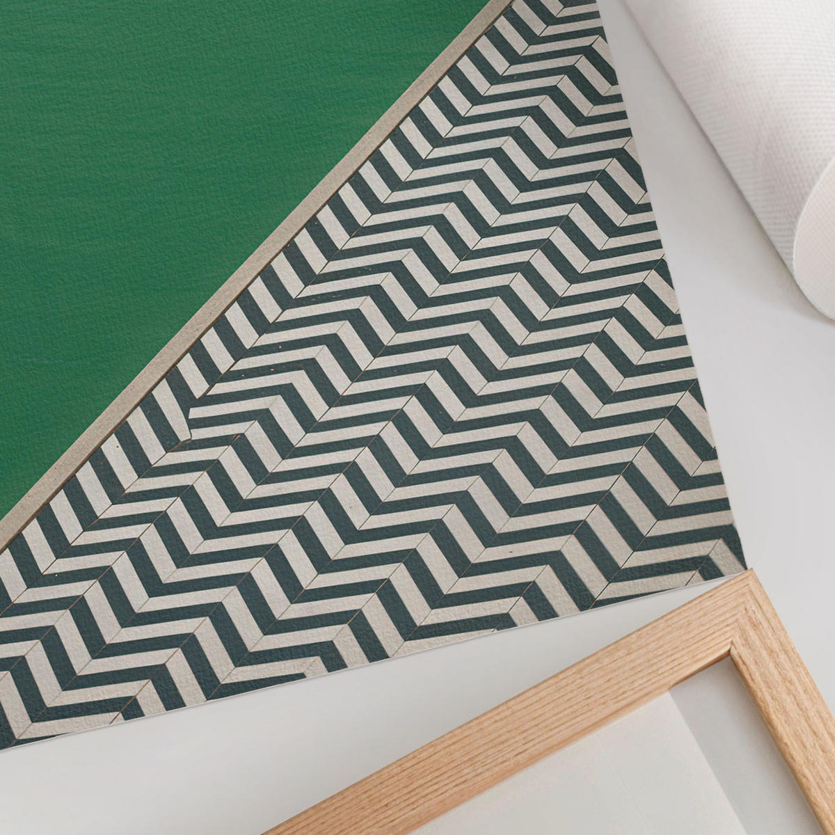 POSTER - 29x42 cm - Soft Structure - Der Rand des Pools - Grün, Textil (29/42/0.1cm) - TULUP