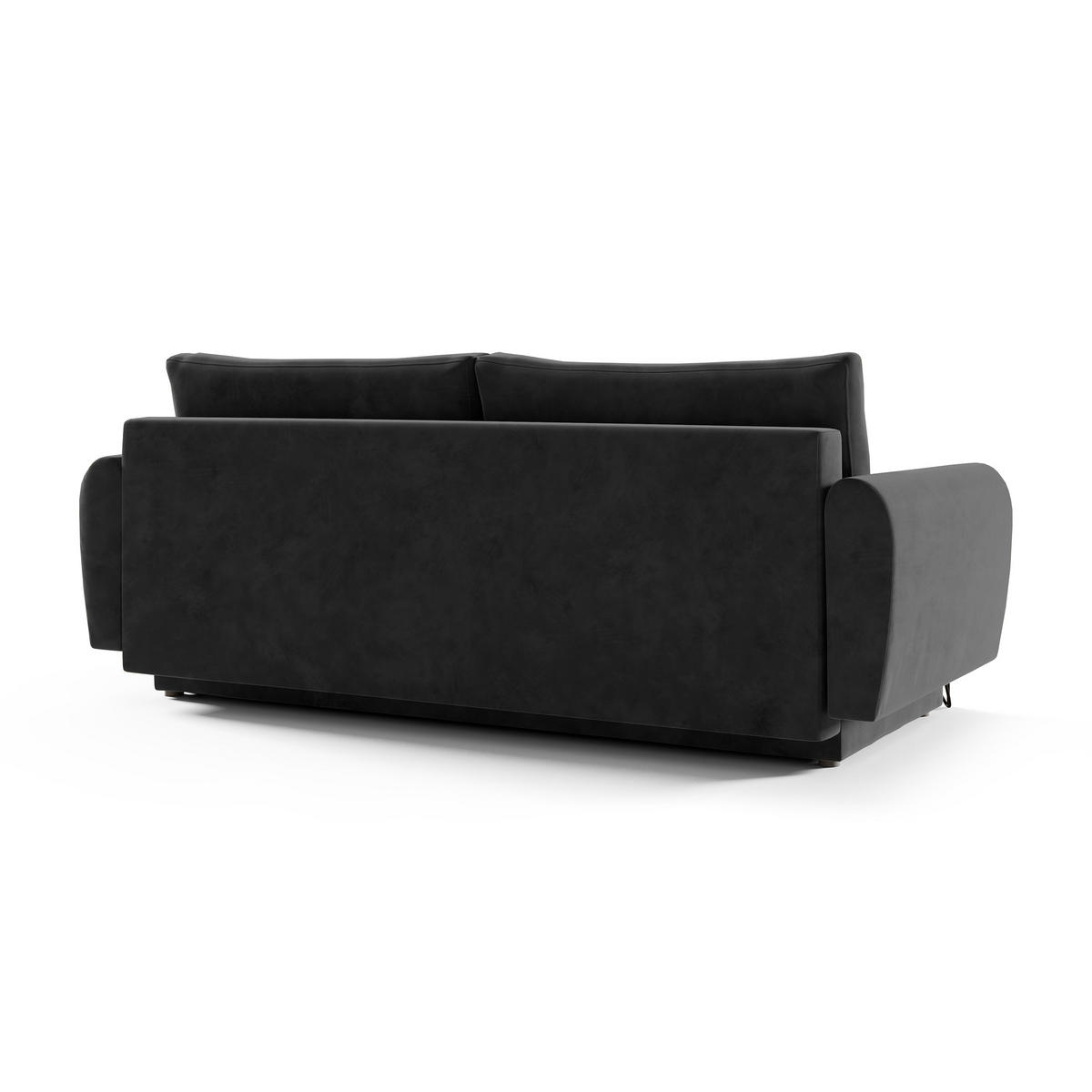 SCHLAFSOFA Malaga 3-Sitzer, Schwarz - Schwarz, Textil (223/93/100cm) - Beautysofa
