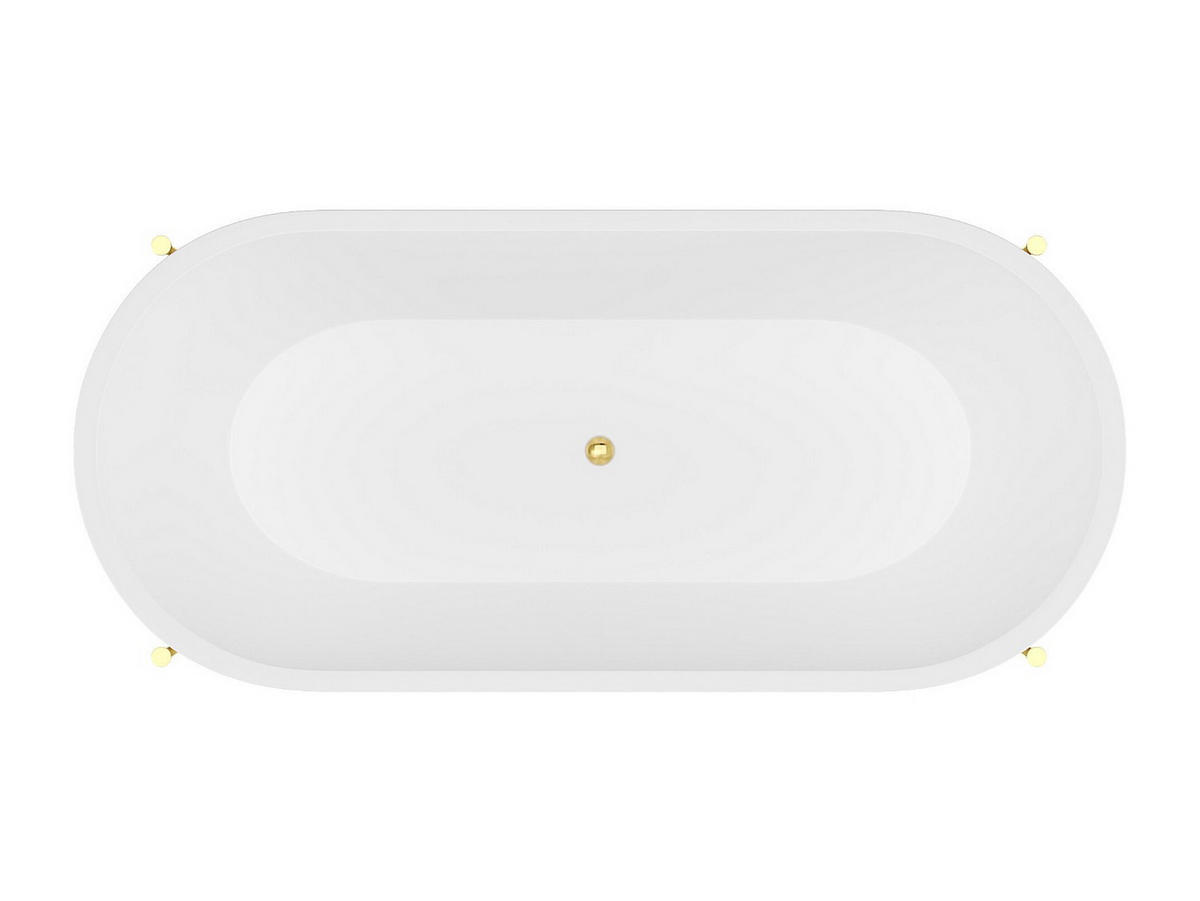 FREISTEHENDE Badewanne - 1 Person - Acryl - Weiß, Goldfarben - - Goldfarben/Weiß, Kunststoff (160/59/73.5cm) - Vente-Unique