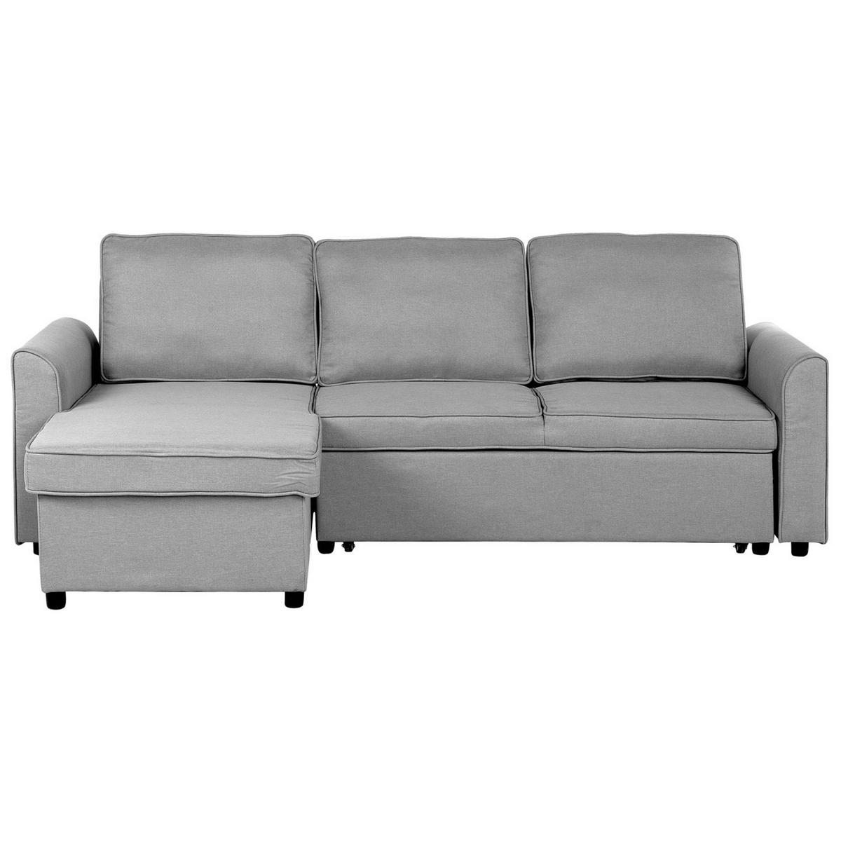 ECKSOFA Polsterbezug Hellgrau linksseitig Nesna - Hellgrau, Textil (228/145cm) - Beliani