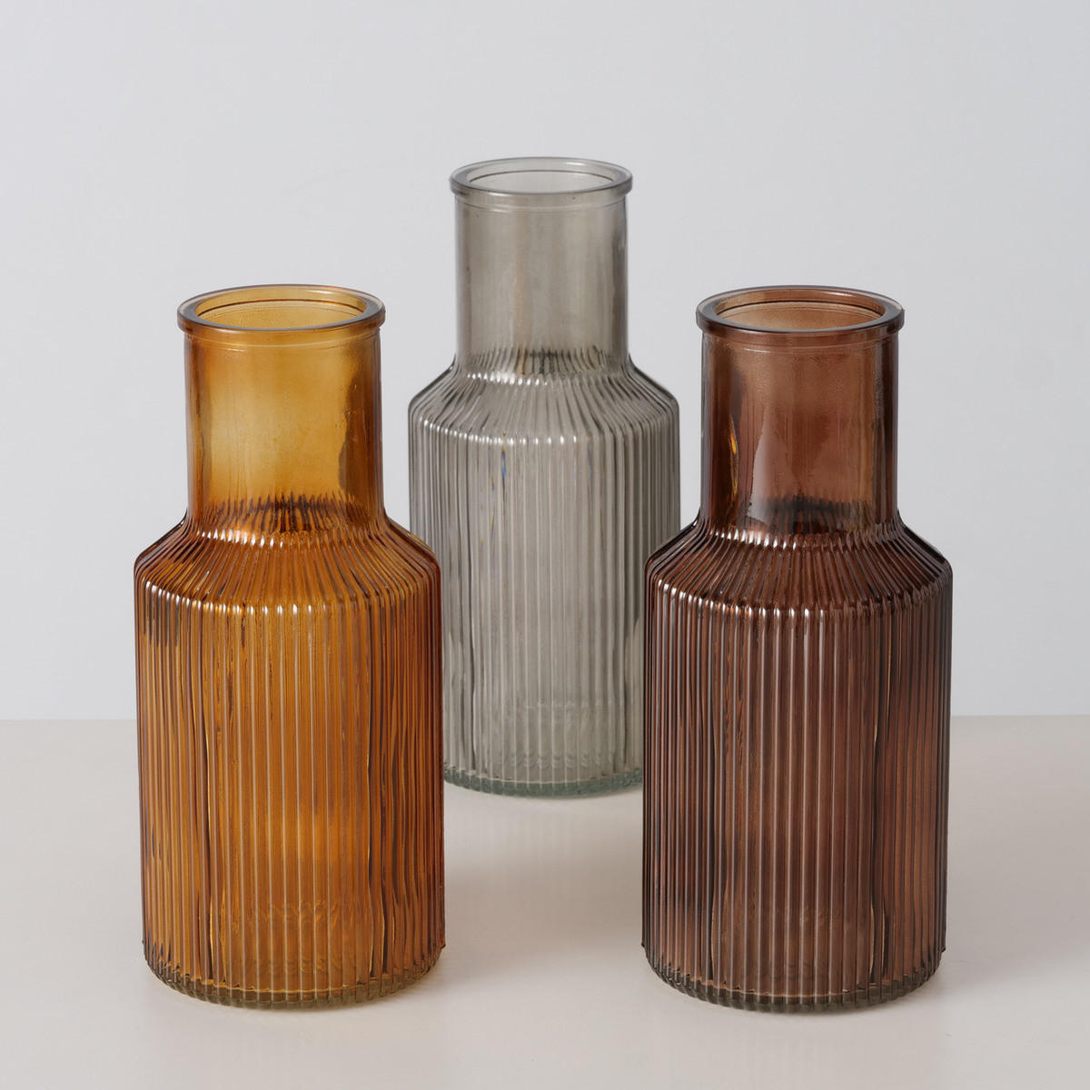 GLASVASE Misam 22 cm - Grau, Glas (9.9/22.2cm) - Boltze Home