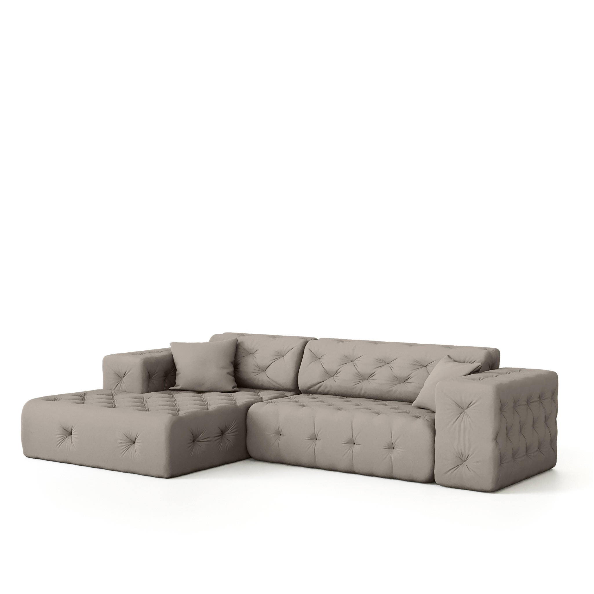 ECKSOFA Chantal - Creme, Holzwerkstoff/Textil (266/171cm) - Fun Möbel
