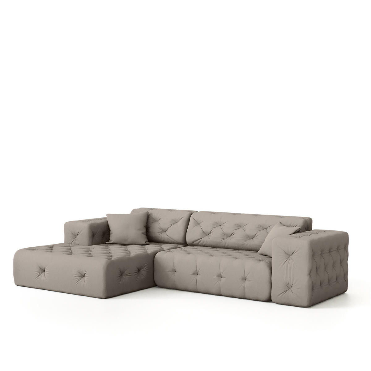 ECKSOFA Chantal - Creme, Holzwerkstoff/Textil (266/171cm) - Fun Möbel