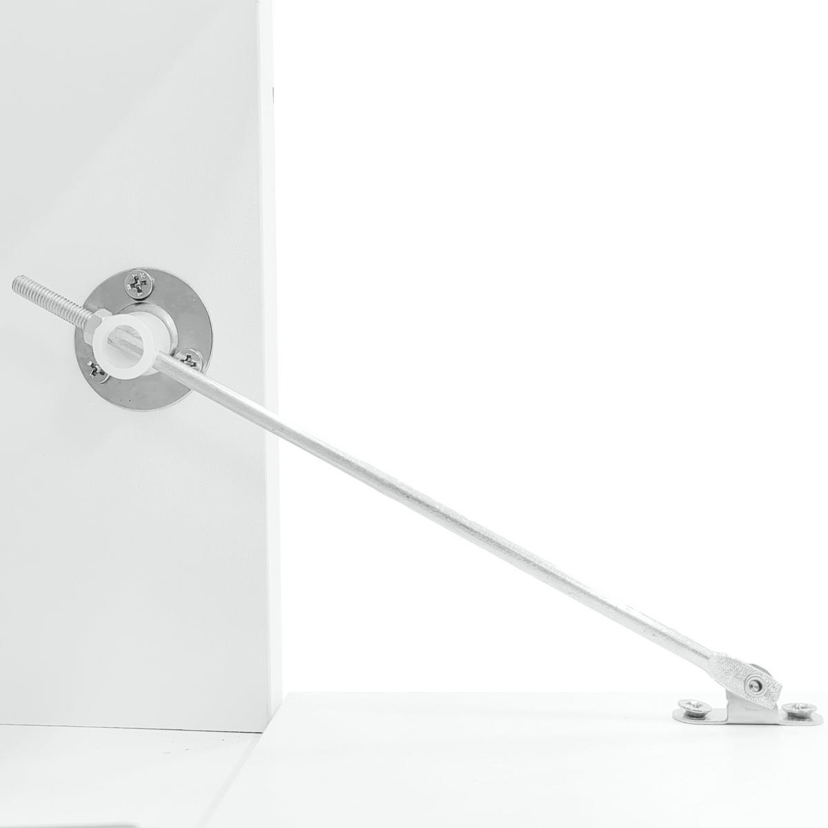 LOWBOARD 181/38/38 cm Weiß aus Spanplatte mit Hochglanzfront, Glasfront und LED-Beleuchtung - Weiß, Holzwerkstoff (38/38/181cm) - OKMYHOME