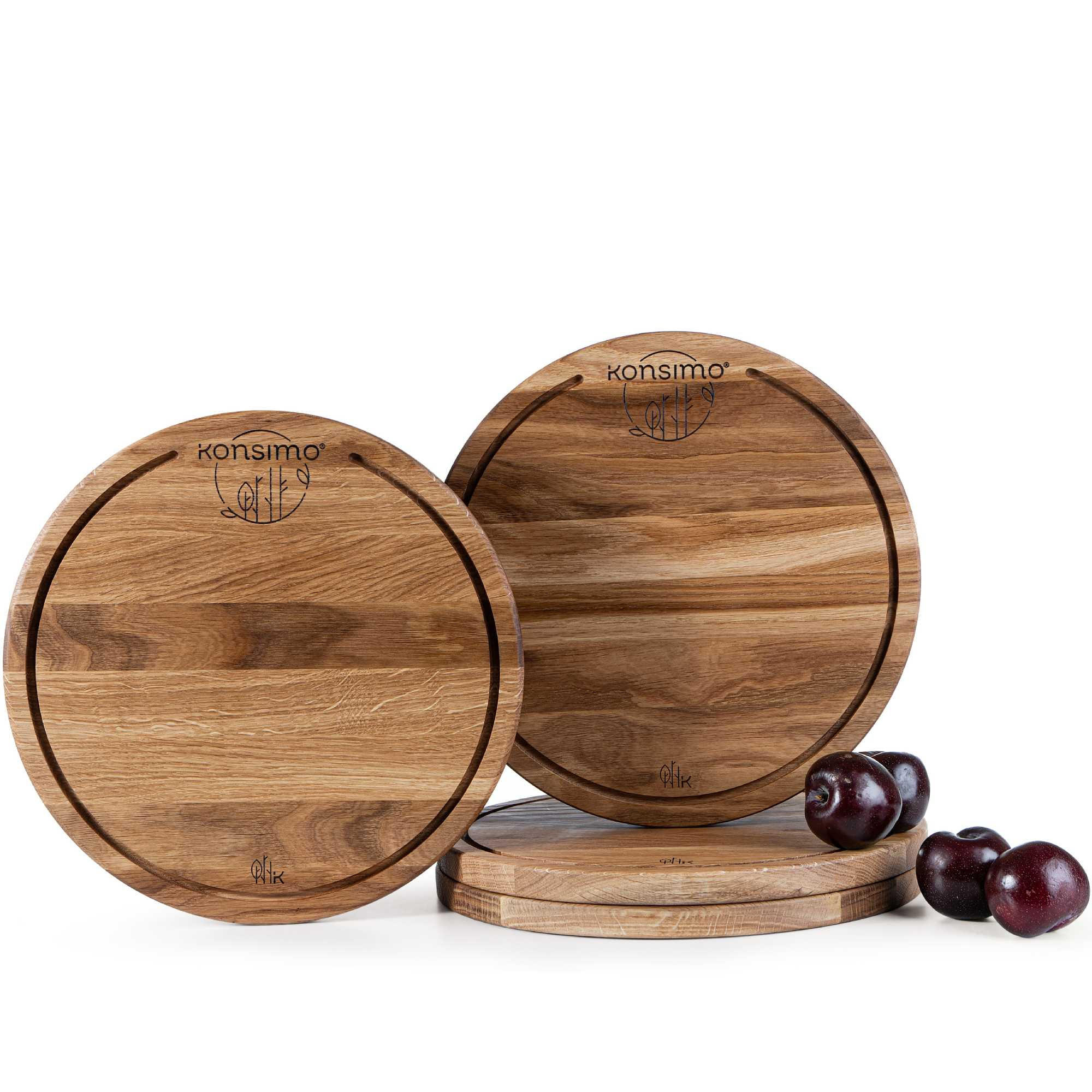 SCHNEIDEBRETT Holz Eiche geölt LESTE 4-tlg - Eichefarben, Holz (32/32cm) - KONSIMO®