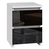 NACHTTISCH bella2 weiss-schwarz glanz - Weiß, Holzwerkstoff (30/40/30cm) - roe furniture