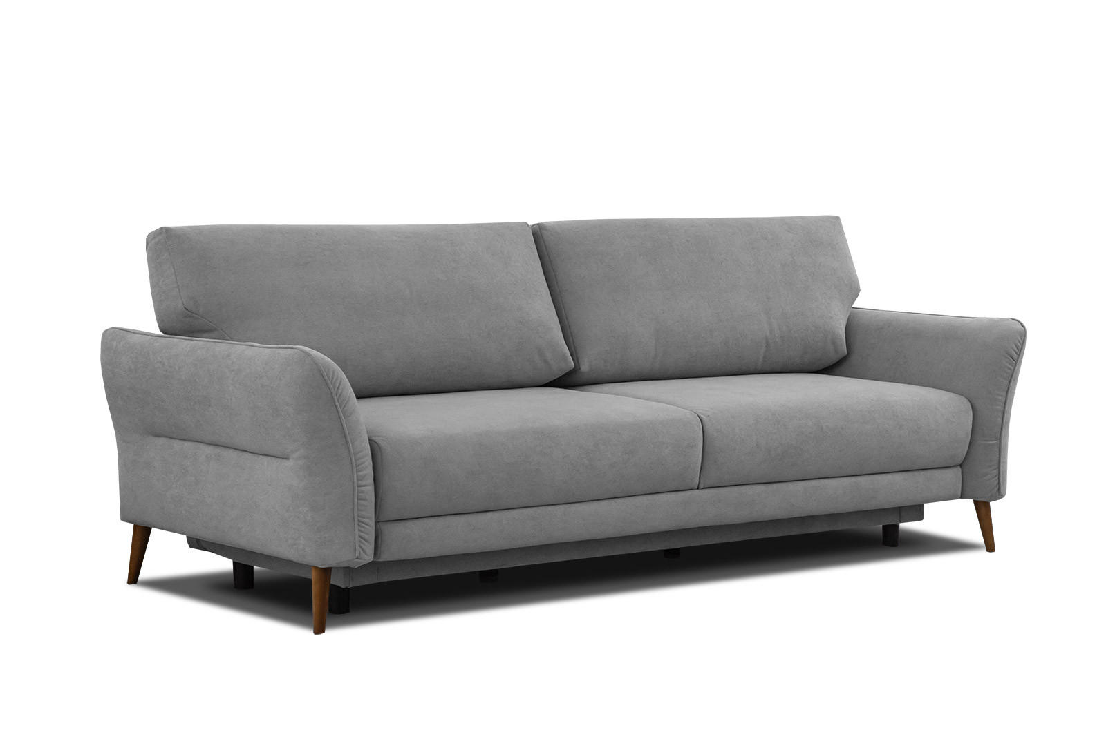 SOFA FIGARI 3-Sitzer mit Schlaffunktion, grau - Braun/Grau, Holz/Textil (232/90/107cm) - Courtois Laville