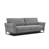 SOFA FIGARI 3-Sitzer mit Schlaffunktion, grau - Braun/Grau, Holz/Textil (232/90/107cm) - Courtois Laville