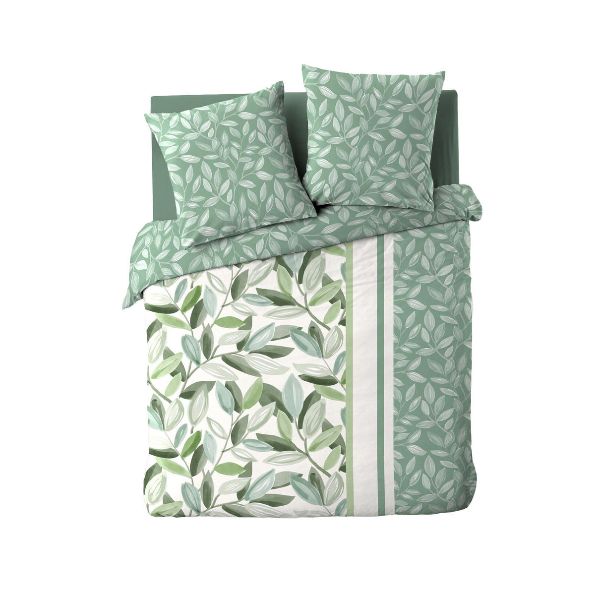 BETTWÄSCHE Eleonore 240/220 cm - Grün, Naturmaterialien (220/240cm) - Douceur d´intérieur